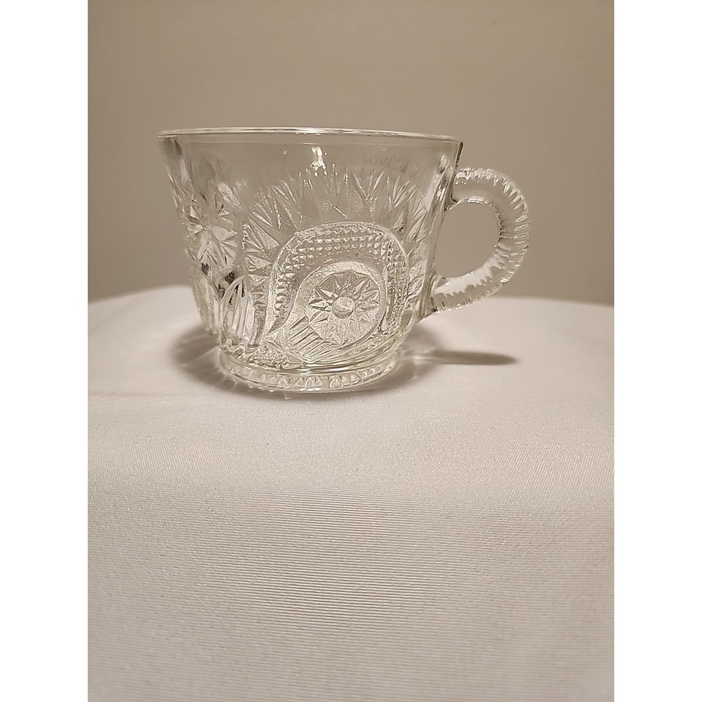 L.E.‎ Smith Vintage 'Pinwheel and Stars' Glass Punch Cup Set Of 6
